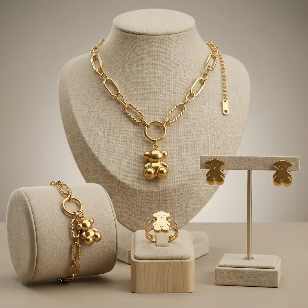 Conjunto de joyeria motivo oso (Inspiración Tous) 03.webp