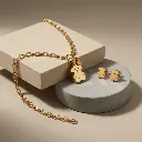 Conjunto pulsera y pendientes diseño oso (Inspiración Tous) 03.webp