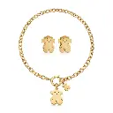 Conjunto pulsera y pendientes diseño oso (Inspiración Tous) 01.webp