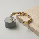 Pulsera Bicolor de osos diseño repetitivo (Inspiración Tous) 03.webp