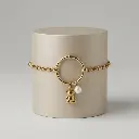Pulsera con colgante de oso y perla (Inspiración Tous) Dorado 03.webp