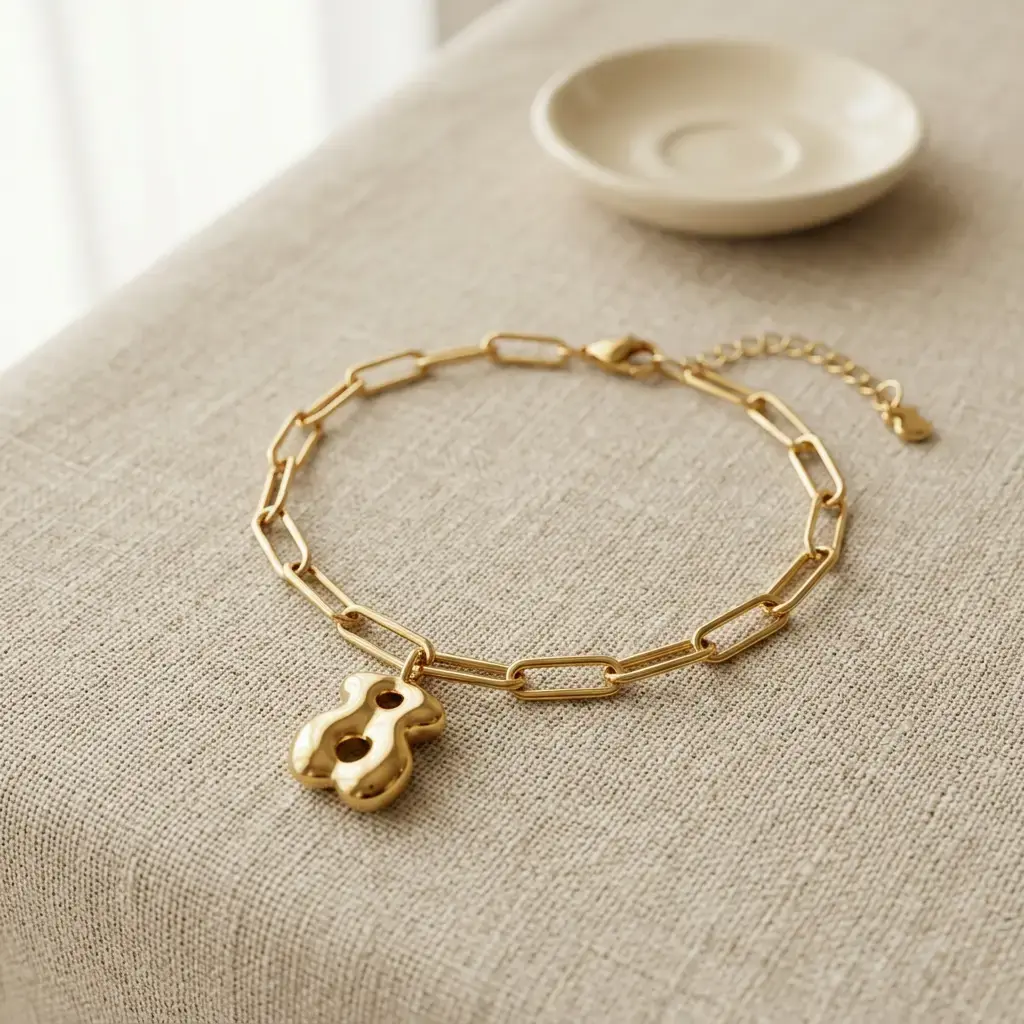 Pulsera de eslabones con oso (Inspiración Tous) 01.webp