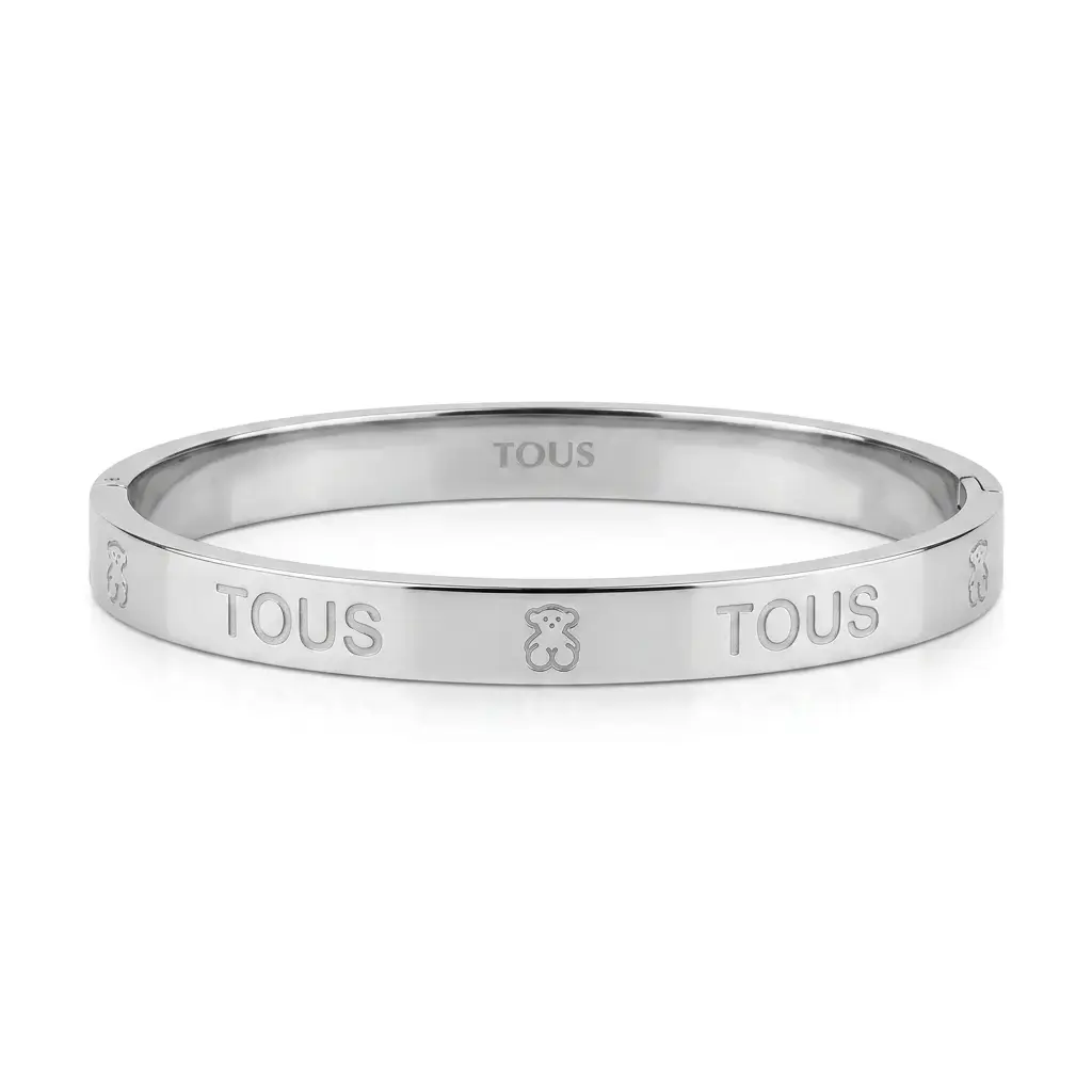Pulsera rígida grabada (Inspiración Tous) Plata 01.webp