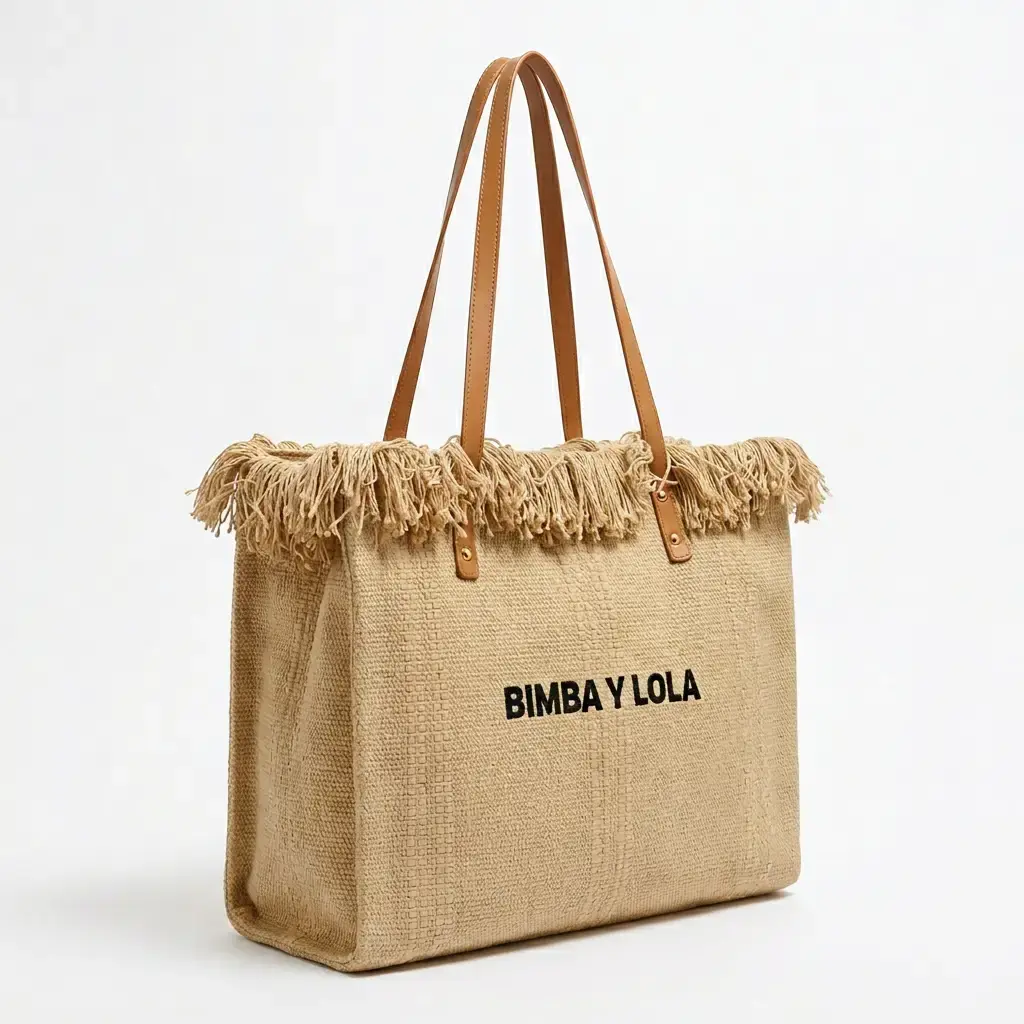 Bolso Shopper con flecos y asas (Inspiración bimba y Lola) Caqui 05.webp