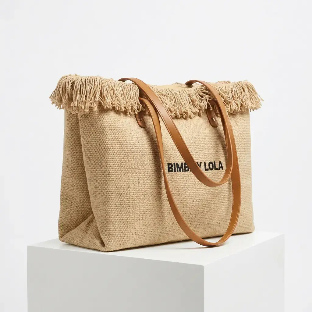 Bolso Shopper con flecos y asas (Inspiración bimba y Lola) Caqui 03.webp