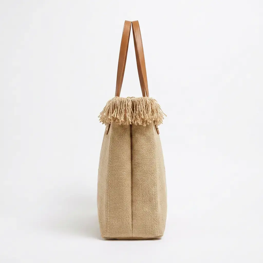 Bolso Shopper con flecos y asas (Inspiración bimba y Lola) Caqui 04.webp