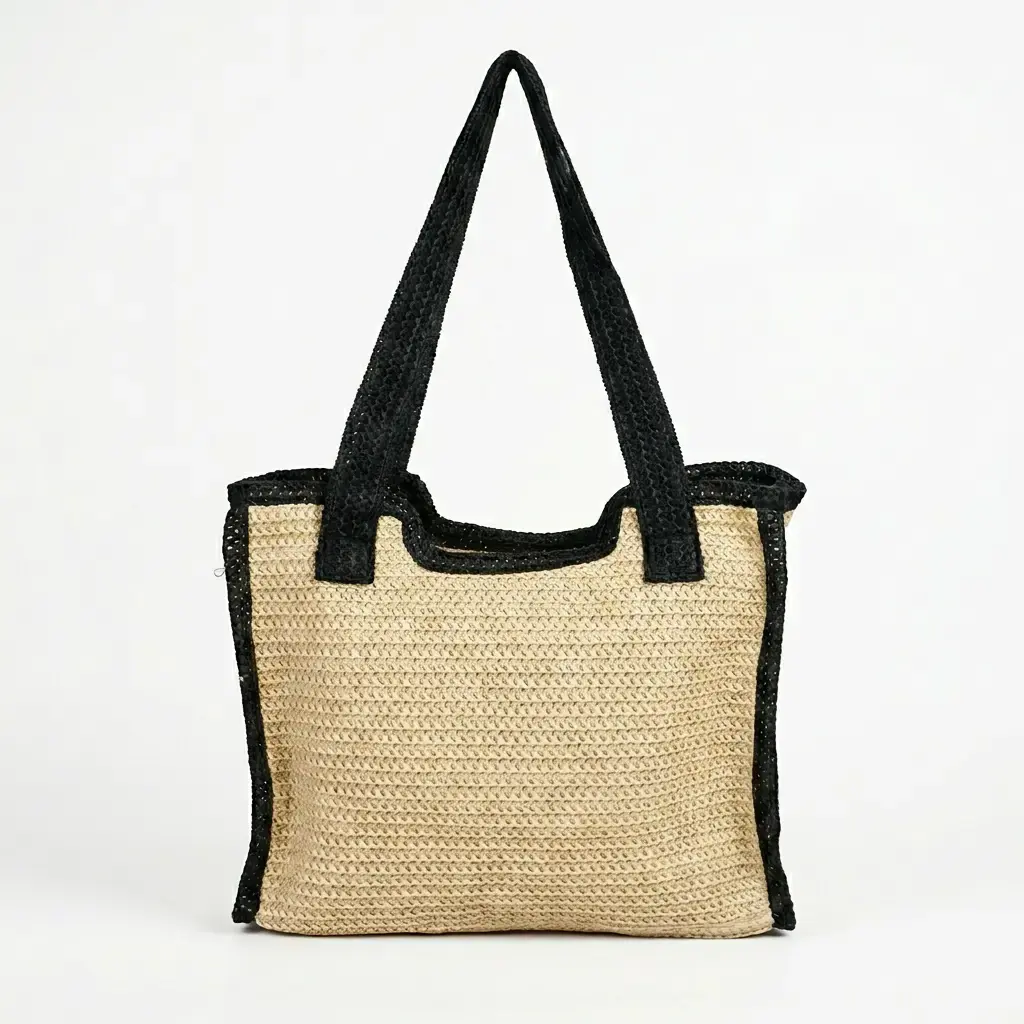 Bolso crochet de rafia Tote bag beige 03.webp