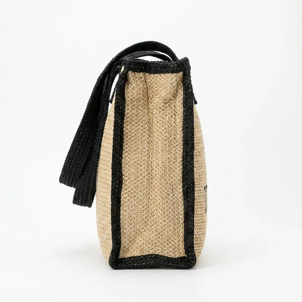 Bolso crochet de rafia Tote bag beige 04.webp
