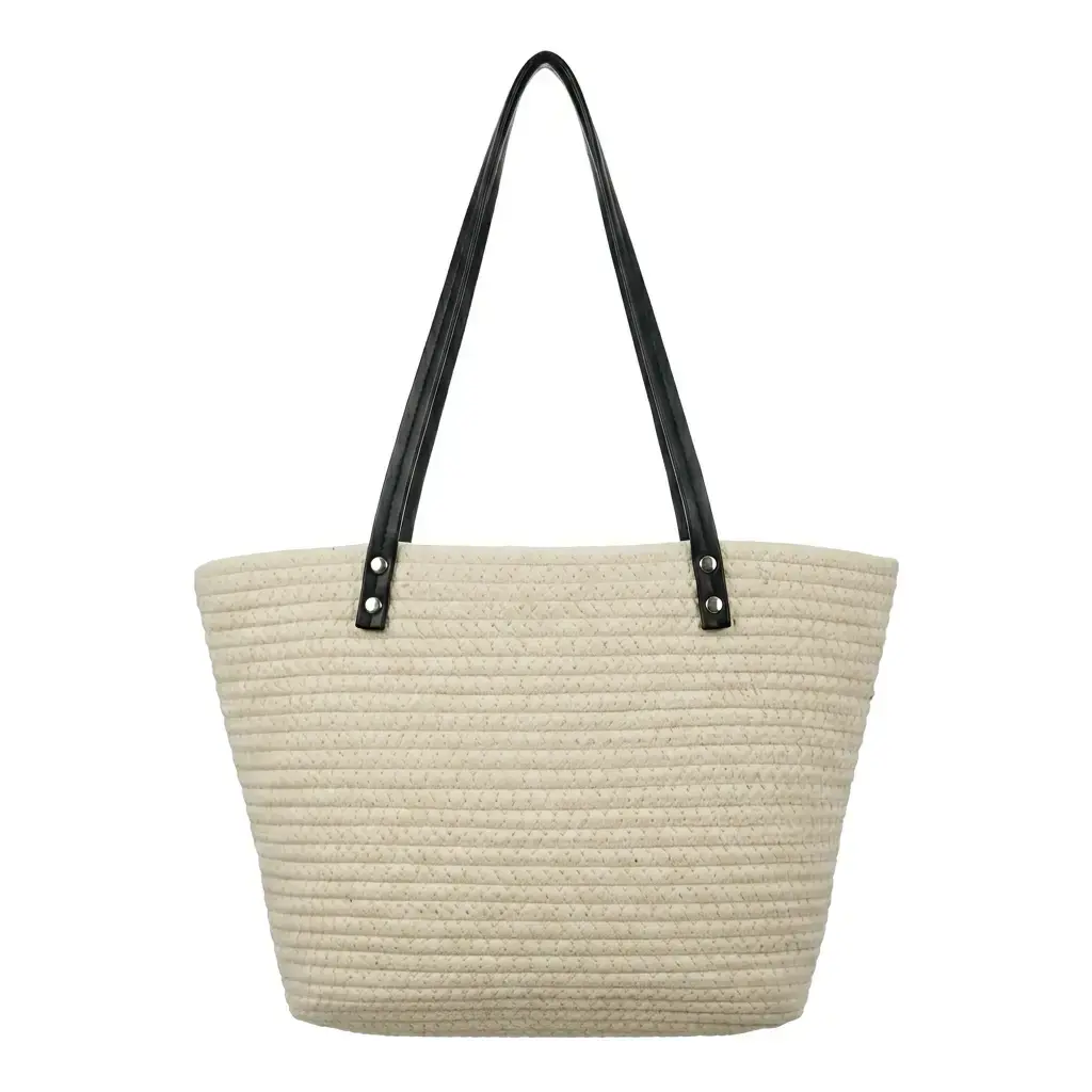 Bolso Tote tipo capazo de rafia (Inspiración Loewe) Blanco 04.webp