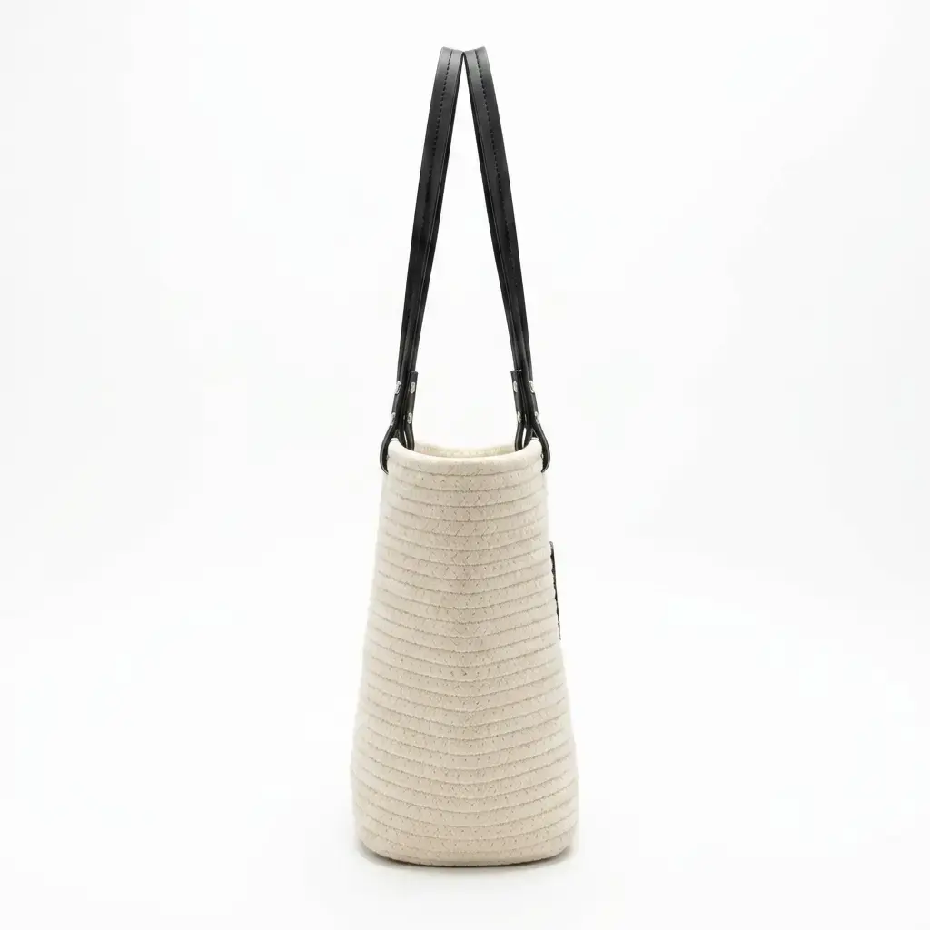 Bolso Tote tipo capazo de rafia (Inspiración Loewe) Blanco 02.webp