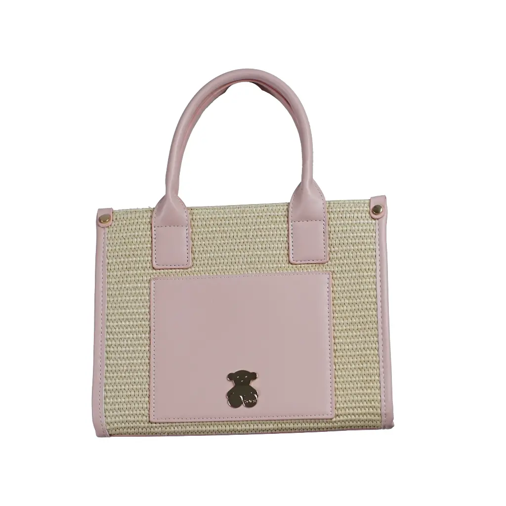 Bolso de mano loneta (Inspiración Tous) Color Rosa 01.webp