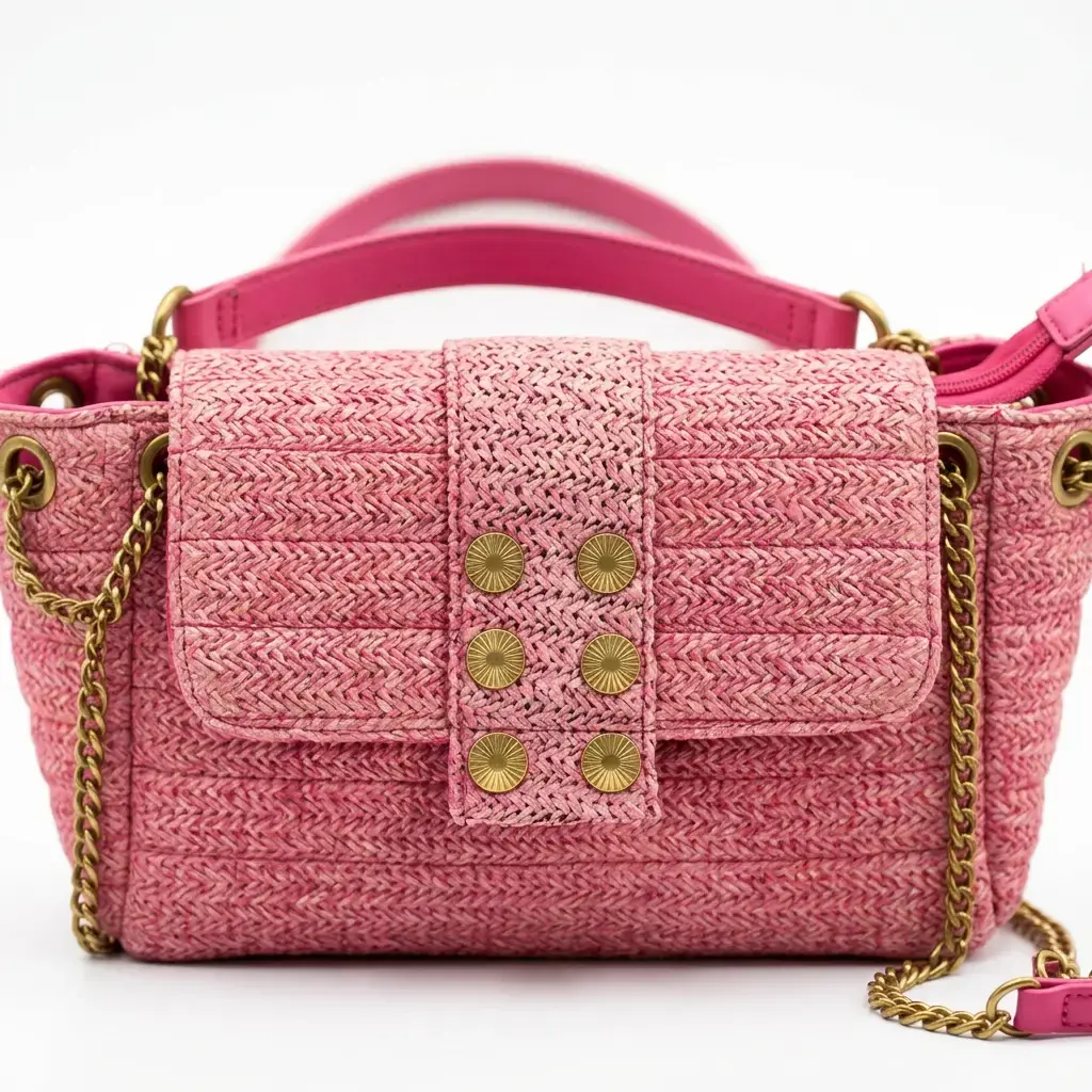 Bolso de mano Kooreloo con tachuelas Rosa 04.webp