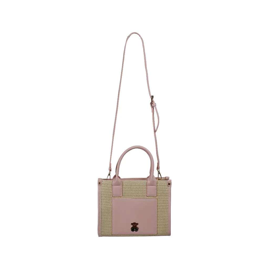 Bolso de mano loneta (Inspiración Tous) Color Rosa 03.webp