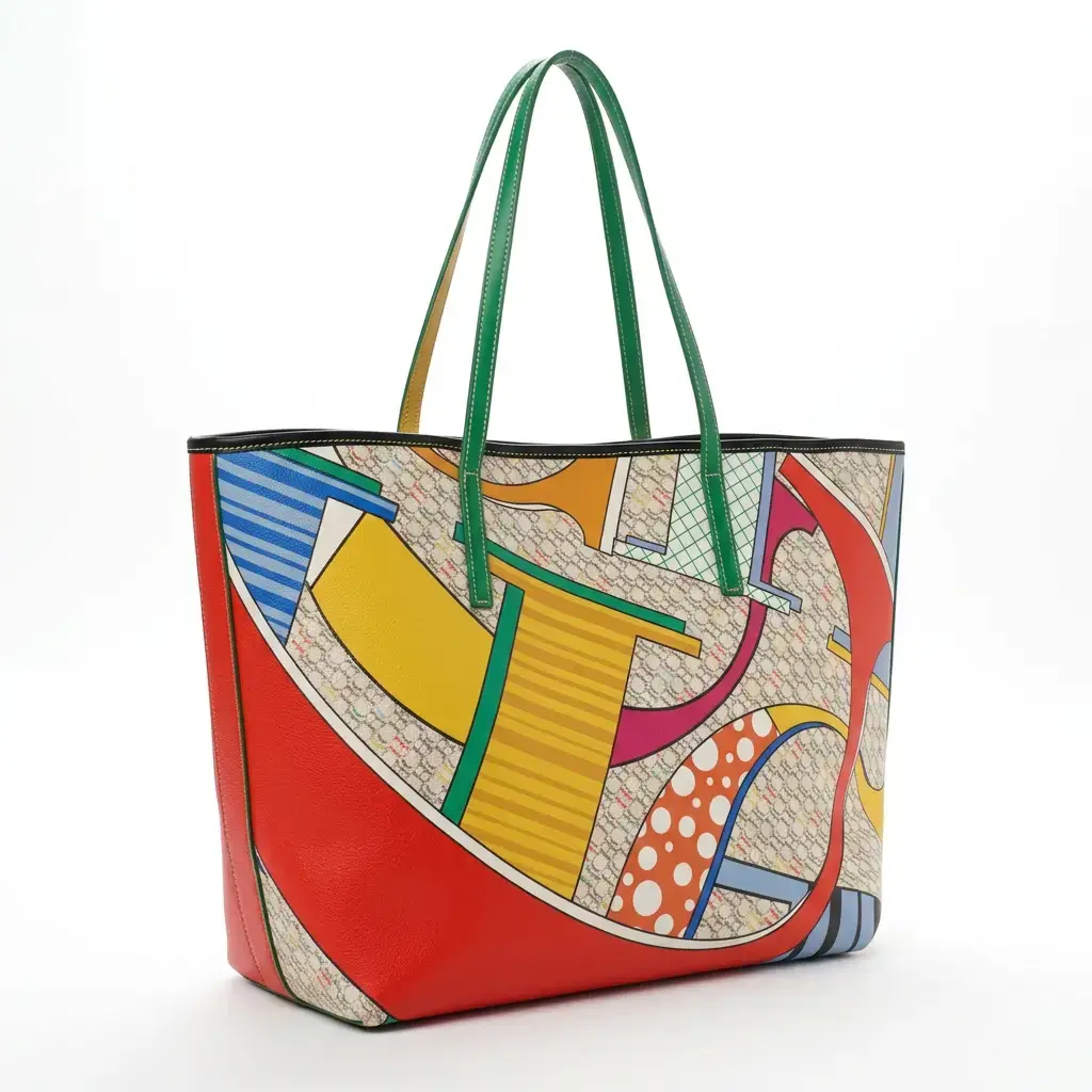 Bolso Tote multicolor estampado geometrico (Inspiración CH) 04.webp