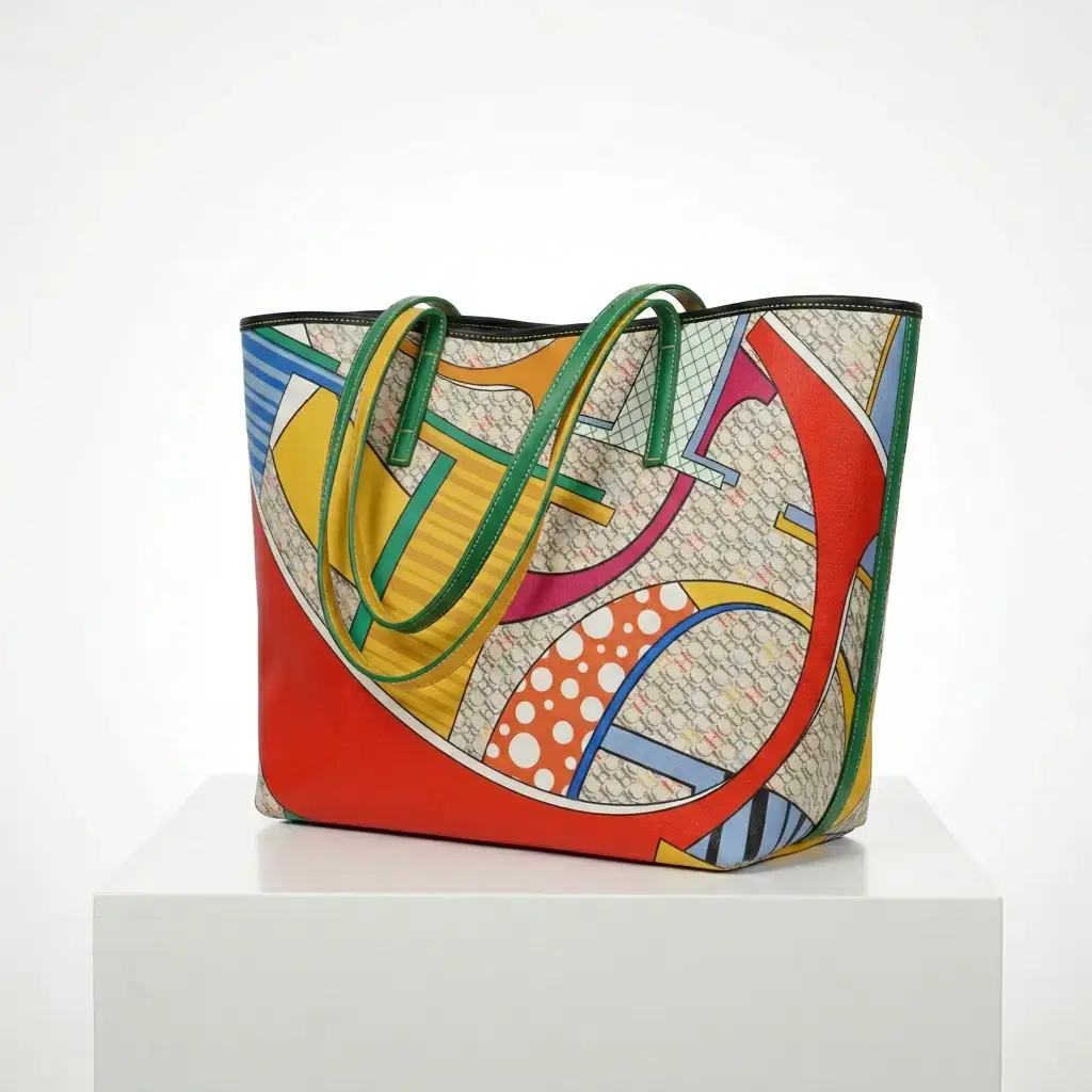 Bolso Tote multicolor estampado geometrico (Inspiración CH) 03.webp