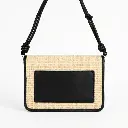 Bolso bandolera mediano Audree La Rue New Rafia (Inspiración Tous) Negro 03.webp