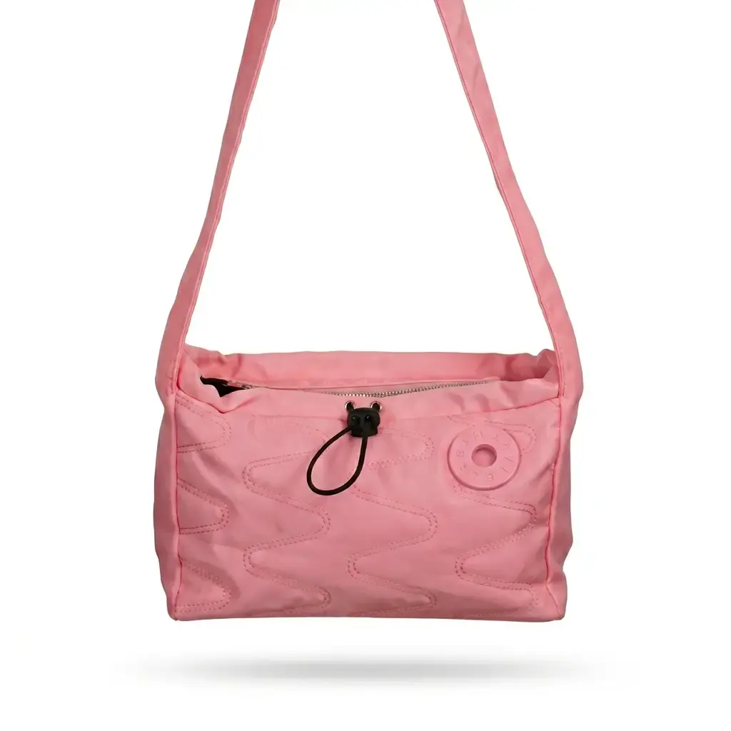 Bolso bandolera acolchado costuras onduladas (Inspiración Bimba y Lola) Rosa 02.webp