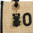 Bolso Bandolera con oso pequeño de rafia (Inspiración Tous) Negro 02.webp
