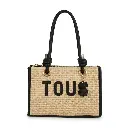 Bolso Bandolera con oso pequeño de rafia (Inspiración Tous) Negro 06.webp