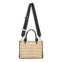 Bolso Bandolera con oso pequeño de rafia (Inspiración Tous) Negro 04.webp