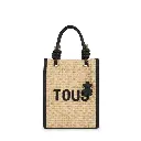 Mini bolso La Rue New de Rafia Vertical (Inspiración Tous) Negro 01.webp