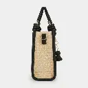 Mini bolso La Rue New de Rafia Vertical (Inspiración Tous) Negro 03.webp