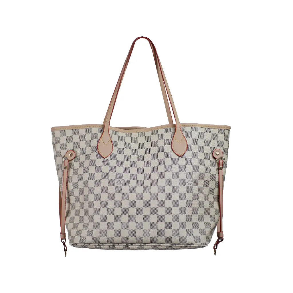 Bolso Louis Vo Shopper cuadros - Inspiración Louis Vuitton) Color beige.webp