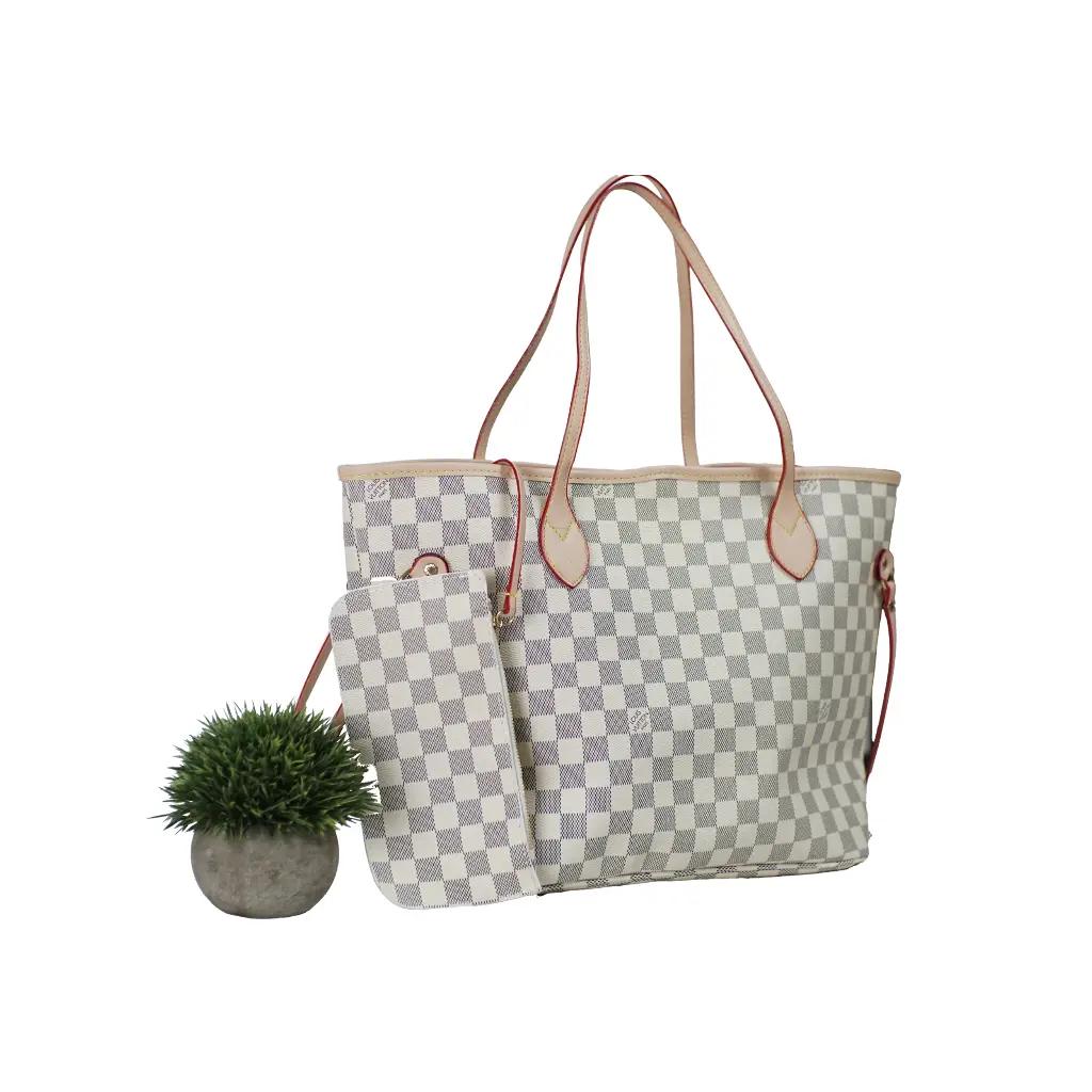 Bolso Louis Vo Shopper cuadros - Inspiración Louis Vuitton) Color beige 04.webp