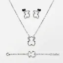 Conjunto colgante con pulsera y pendientes oso silueta (Inspiracion Tous) 02.webp