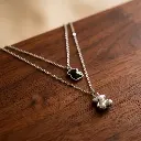 Conjunto colgante y pendientes Galaxy negro 01 (Inspiración Tous) 06.webp