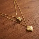 Conjunto colgante y pendientes de oso y corazon (Inspiración Tous) 08.webp