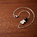 Pulsera Charming motivo oso y una perla negra y plata (Inspiración Tous) 03.webp