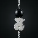 Pulsera Charming motivo oso y una perla negra y plata (Inspiración Tous) 04.webp
