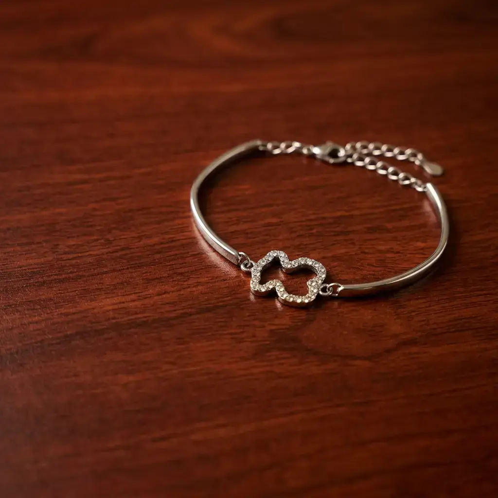 Pulsera New Silueta motivo central oso oro chapado plata (Inspiración Tous) 03.webp