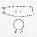 Conjunto de colgante pulsera y pendientes mariposa y oso (Inspiracion Tous) Plata 01.webp