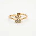 Anillo Gen amarillo con motivos de oso y brillantes (Inspiración Tous) 01.webp