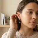 Pendientes Bold Bear con detalles colgantes forma oso negro (Inspiración Tous) 05.webp