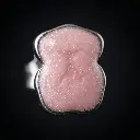 Pendientes New Color motivo de oso cuarzo rosa y plata (Inspiración Tous) 04.webp