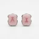Pendientes New Color motivo de oso cuarzo rosa y plata (Inspiración Tous) 01.webp