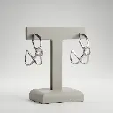 Pendientes Unode50 diseño de lineas cruzadas plata (Inspiracion Tous) 03.webp