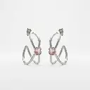 Pendientes Unode50 diseño de lineas cruzadas plata (Inspiracion Tous) 01.webp