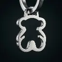 Pendientes de aro New Silueta detalle de oso colgante (Inspiración Tous) 02.webp