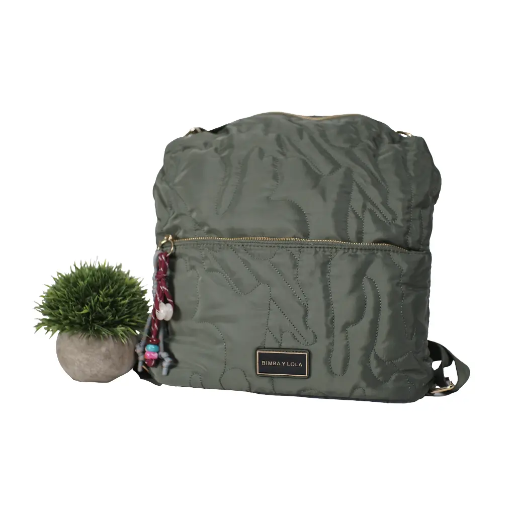 Bolsa mochila acolchada (Inspiración Bimba y Lola) Color verde militar 05.webp