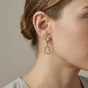 Pendientes de aro con silueta de oso Galaxy (Inspiración Tous) 04.webp