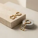 Pendientes de aro con silueta de oso Galaxy (Inspiración Tous) 03.webp
