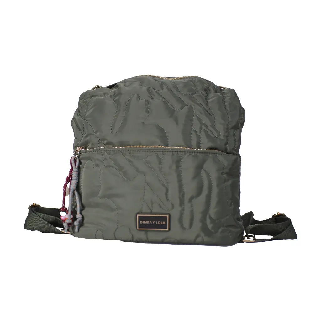 Bolsa mochila acolchada (Inspiración Bimba y Lola) Color verde militar 03.webp
