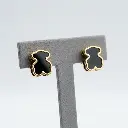 Pendientes forma icónica de oso onix negro (Inspiración Tous) 02.webp