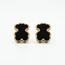 Pendientes forma icónica de oso onix negro (Inspiración Tous) 01.webp