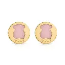 Pendientes icónico oso y gema color rosa (Inspiración Tous) 05.webp