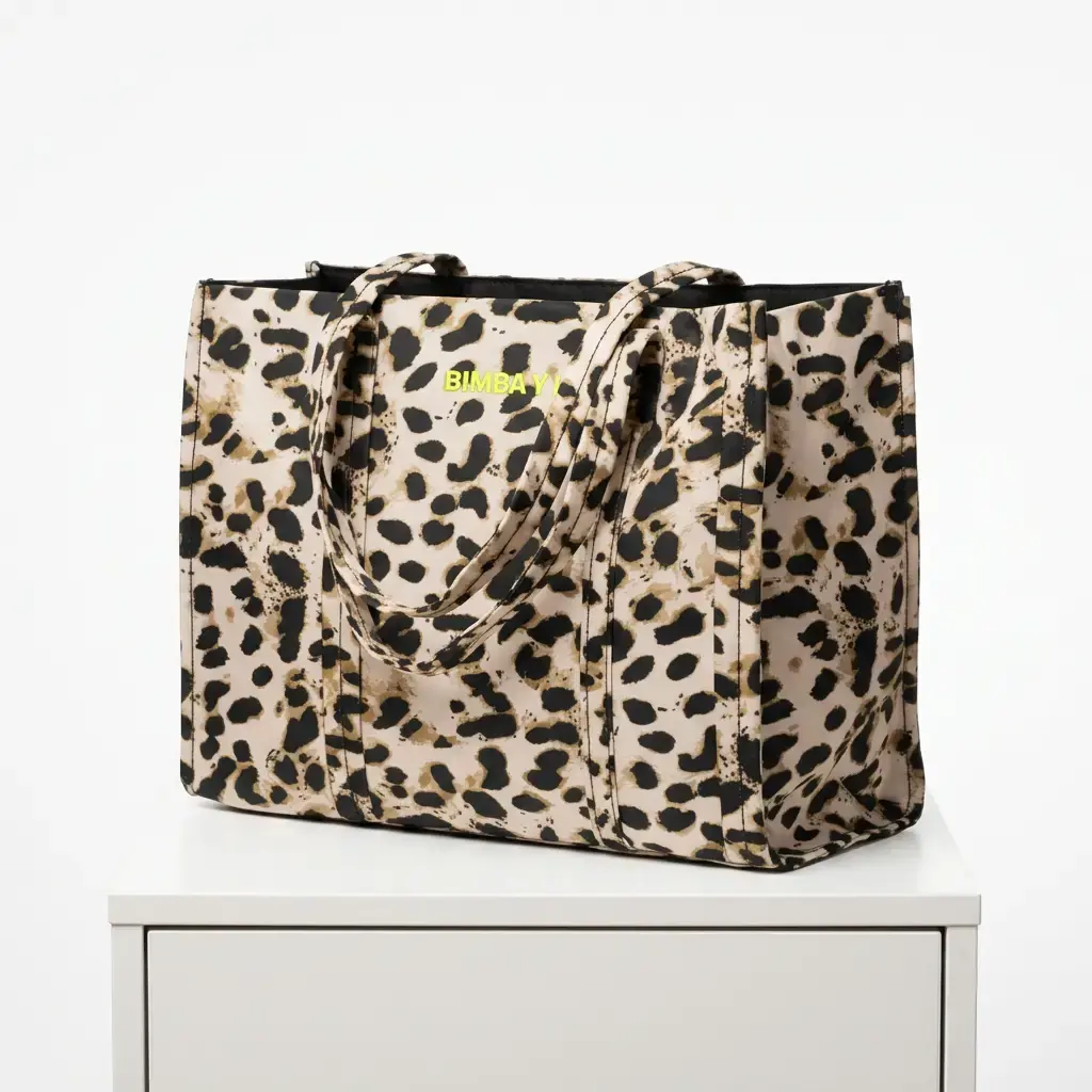 Bolso estampado de leopardo logo amarillo (Inspiración Bimba y Lola) 01.webp